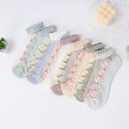 Medias de encaje floral para mujer