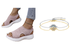 Sandalias de plataforma de punto para mujer: transpirables, suaves como una nube y ligeras.