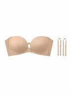 Sujetador push-up sin tirantes con cierre frontal para mujer
