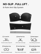 Sujetador push-up sin tirantes con cierre frontal para mujer