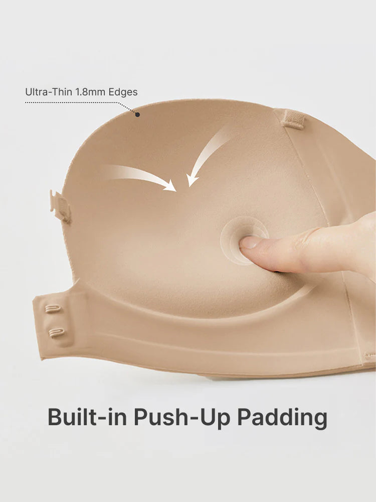 Sujetador push-up sin tirantes con cierre frontal para mujer