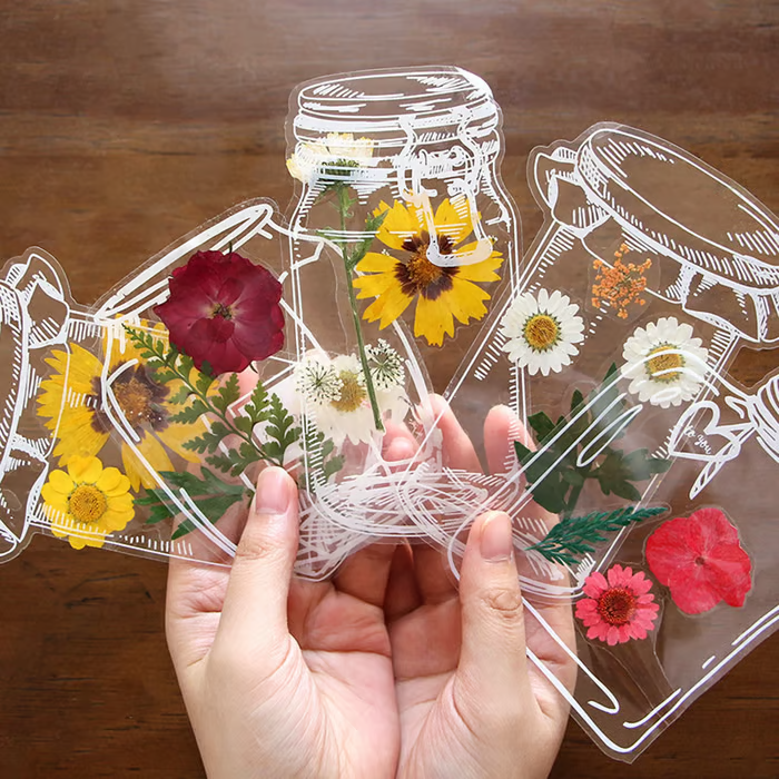 🔥 40 marcapáginas transparentes con flores secas - Marcapáginas de regalo DIY