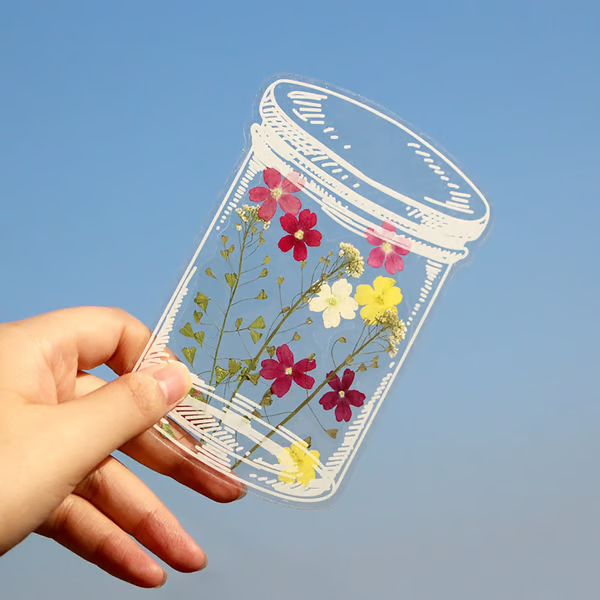🔥 40 marcapáginas transparentes con flores secas - Marcapáginas de regalo DIY
