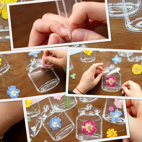 🔥 40 marcapáginas transparentes con flores secas - Marcapáginas de regalo DIY