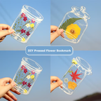 🔥 40 marcapáginas transparentes con flores secas - Marcapáginas de regalo DIY