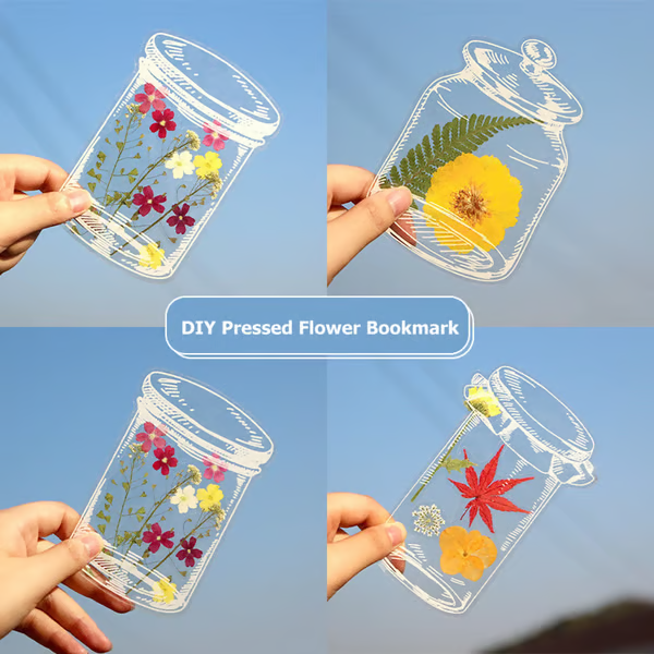 🔥 40 marcapáginas transparentes con flores secas - Marcapáginas de regalo DIY