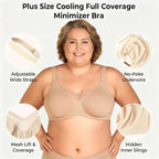 Sujetador elegante transparente de cobertura total para mujer, tallas grandes