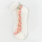 Medias de encaje floral para mujer