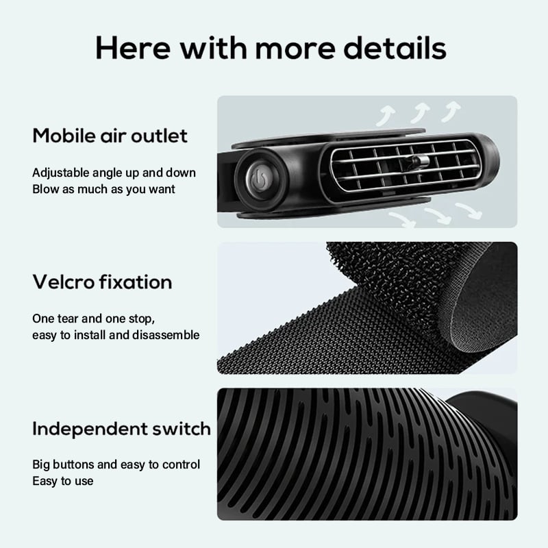 🚗Ventilador de refrigeración ajustable para el asiento del conductor y del pasajero.