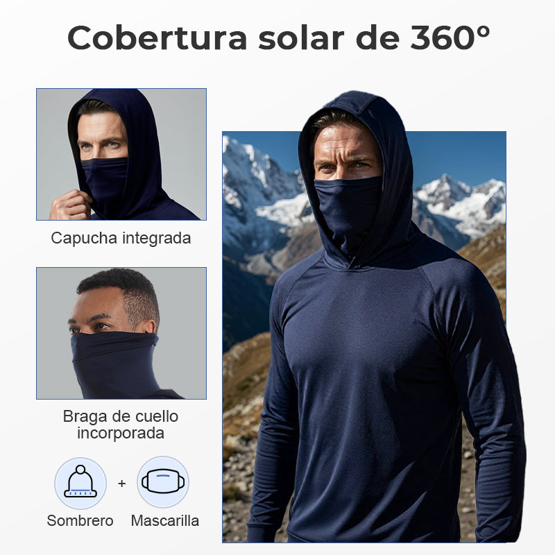 Sudadera con capucha ligera para hombre, secado rápido y protección UV
