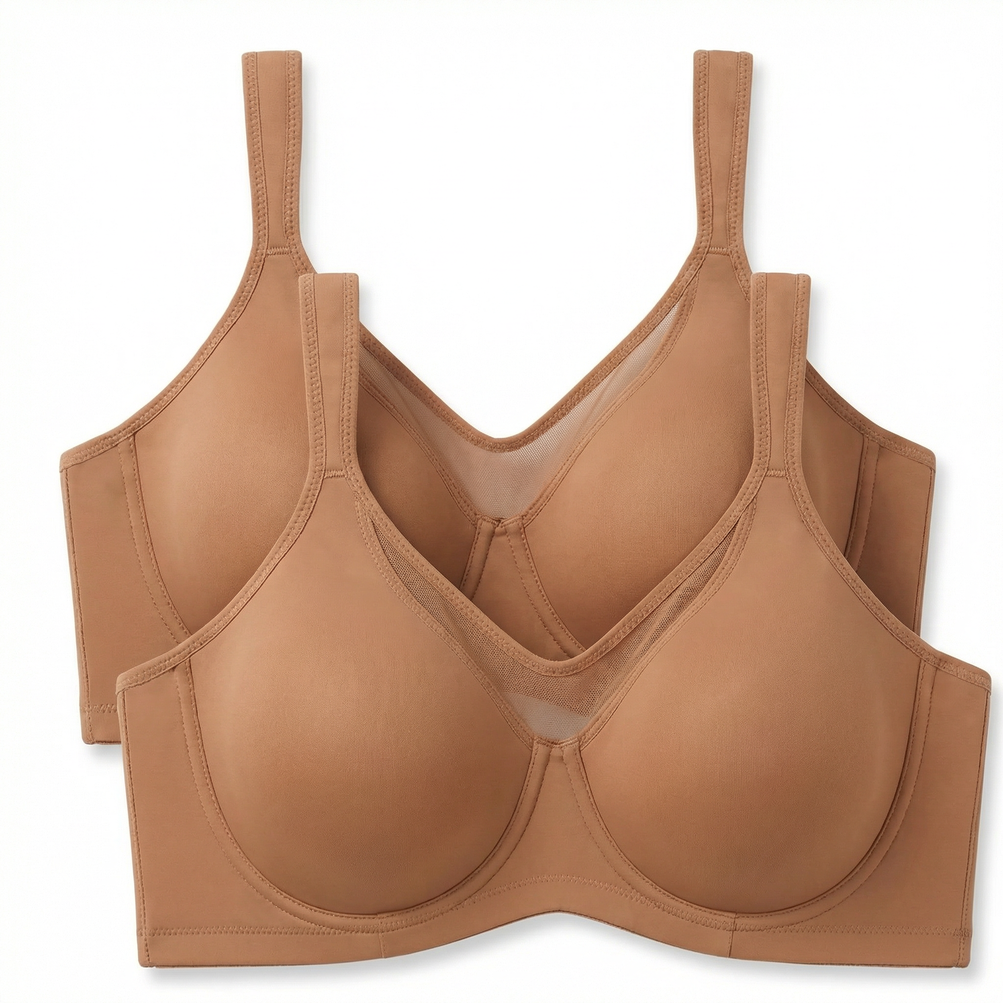 Sujetador elegante transparente de cobertura total para mujer, tallas grandes