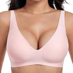 💕 Jelly Wireless Sujetadores Sin Aros Cómodos para Mujer Push Up Bralettes Sin Costuras Sujetadores Tipo Camiseta Escote Profundo Sujetadores de Uso Diario