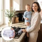 4 PCS Stove Knob Safety Covers – Double-Key Protection for Peace of Mind