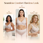 💕 Jelly Wireless Sujetadores Sin Aros Cómodos para Mujer Push Up Bralettes Sin Costuras Sujetadores Tipo Camiseta Escote Profundo Sujetadores de Uso Diario