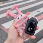 💋 Funda para llave de coche con forma de labio de salchicha, tejida a mano a crochet