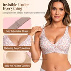 💕 Jelly Wireless Sujetadores Sin Aros Cómodos para Mujer Push Up Bralettes Sin Costuras Sujetadores Tipo Camiseta Escote Profundo Sujetadores de Uso Diario