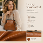 Bolso vintage con cierre de beso – 2 en 1: para llevar y organizar.