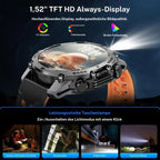 Reloj inteligente para hombre con pantalla HD de 1,52" – Llamadas y control de música – Múltiples modos deportivos – Resistencia al agua IP68 – Batería de larga duración – Reloj de fitness para Android y iPhone