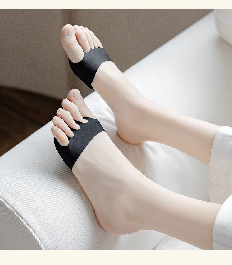 👠✨ Almohadillas para el antepié con cinco dedos para mujer | Plantillas amortiguadoras para tacones altos | Negro/Beige