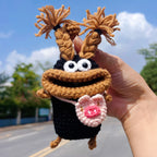 💋 Funda para llave de coche con forma de labio de salchicha, tejida a mano a crochet