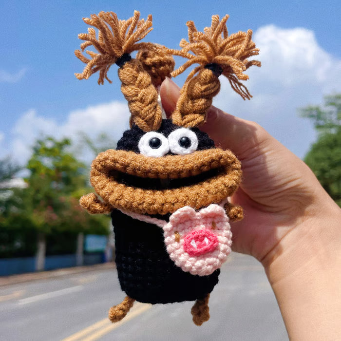 💋 Funda para llave de coche con forma de labio de salchicha, tejida a mano a crochet