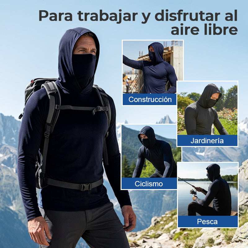Sudadera con capucha ligera para hombre, secado rápido y protección UV