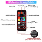 🚗 Iluminación ambiental RGB inalámbrica para coches | Sincronización con la música | Alimentación USB | Control remoto
