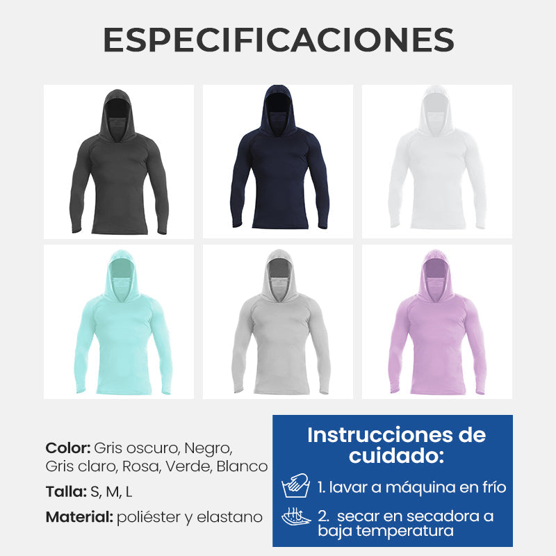 Sudadera con capucha ligera para hombre, secado rápido y protección UV