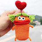 💋 Funda para llave de coche con forma de labio de salchicha, tejida a mano a crochet