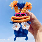 💋 Funda para llave de coche con forma de labio de salchicha, tejida a mano a crochet