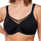 Sujetador elegante transparente de cobertura total para mujer, tallas grandes