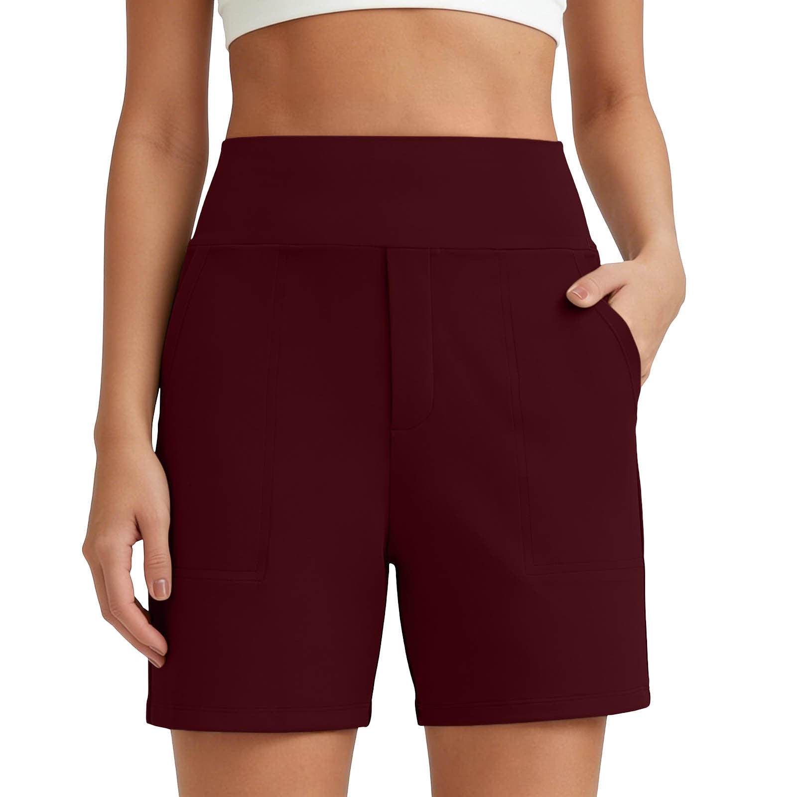Pantalones cortos de talle alto para mujer: control de abdomen y realce de glúteos, elásticos.