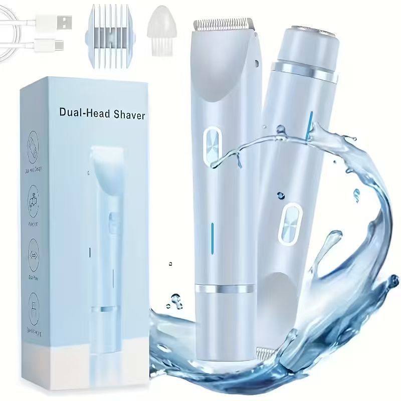 Afeitadora femenina de doble cabezal resistente al agua