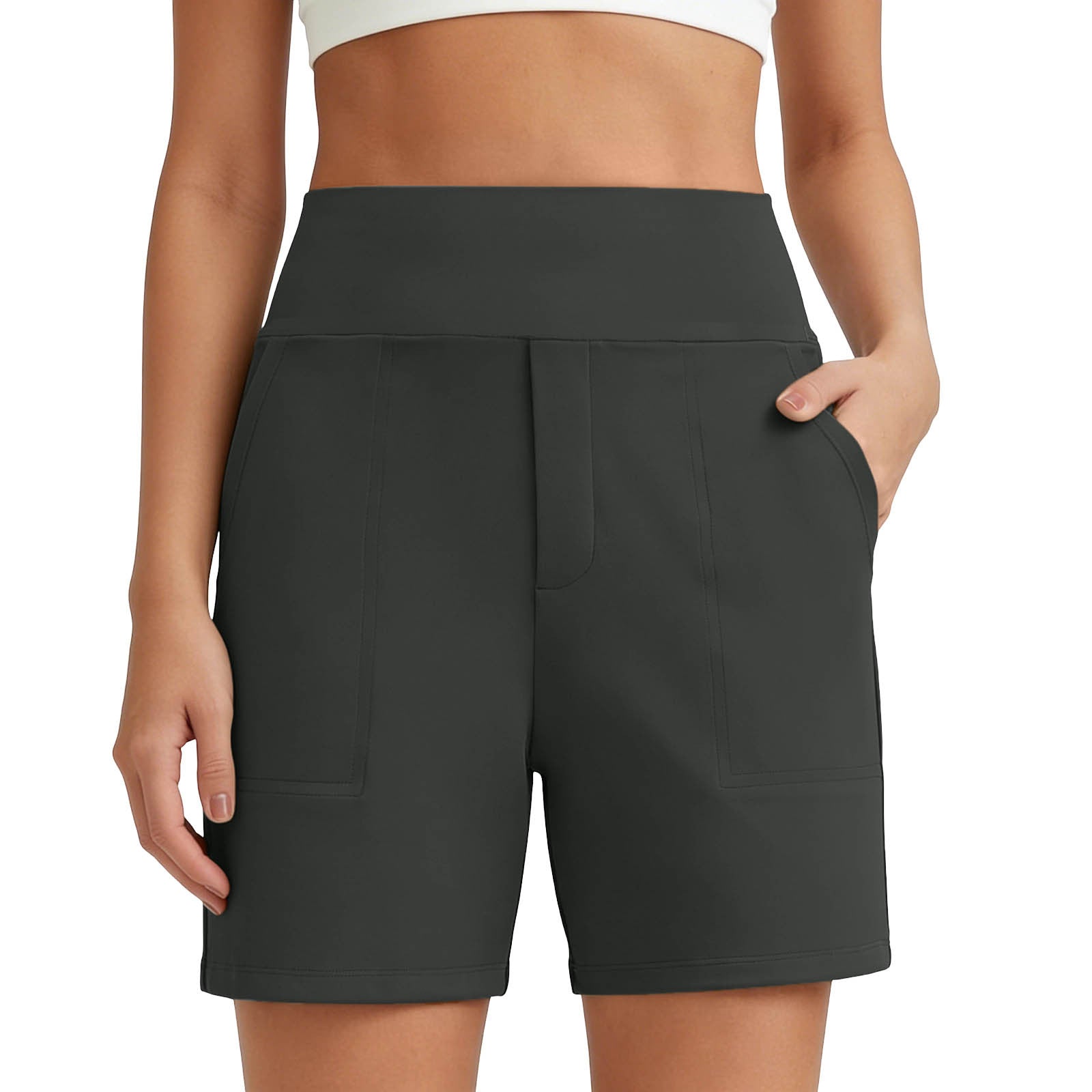 Pantalones cortos de talle alto para mujer: control de abdomen y realce de glúteos, elásticos.
