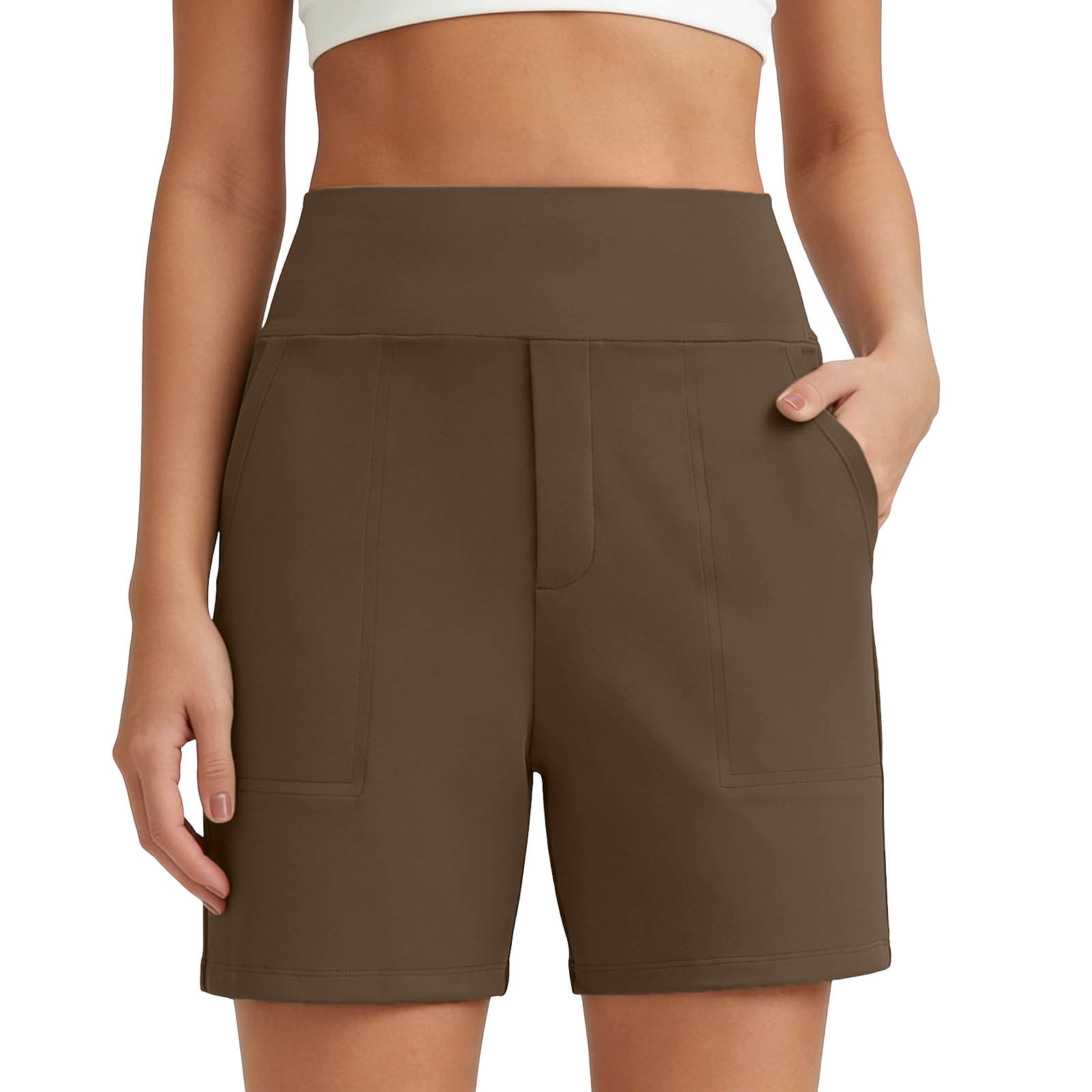 Pantalones cortos de talle alto para mujer: control de abdomen y realce de glúteos, elásticos.