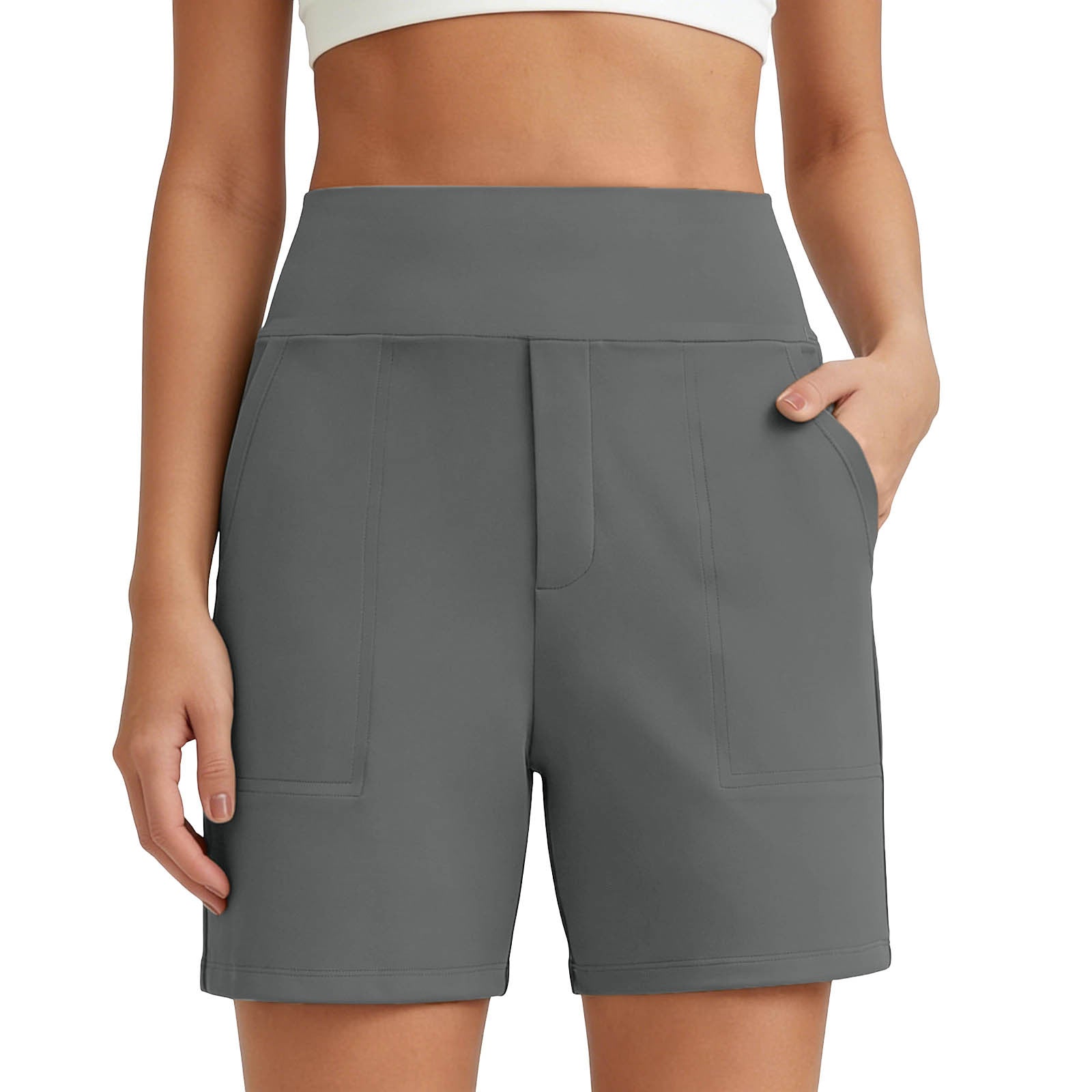 Pantalones cortos de talle alto para mujer: control de abdomen y realce de glúteos, elásticos.