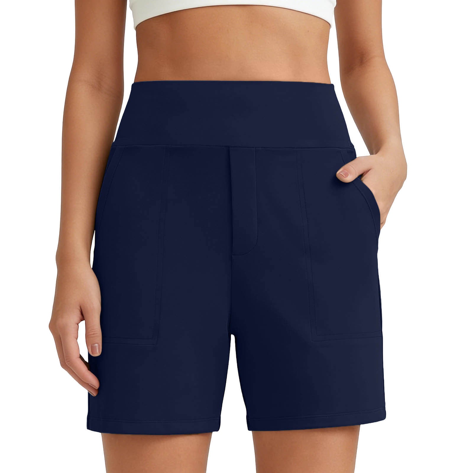 Pantalones cortos de talle alto para mujer: control de abdomen y realce de glúteos, elásticos.