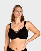 Sujetador elegante transparente de cobertura total para mujer, tallas grandes