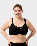 Sujetador elegante transparente de cobertura total para mujer, tallas grandes