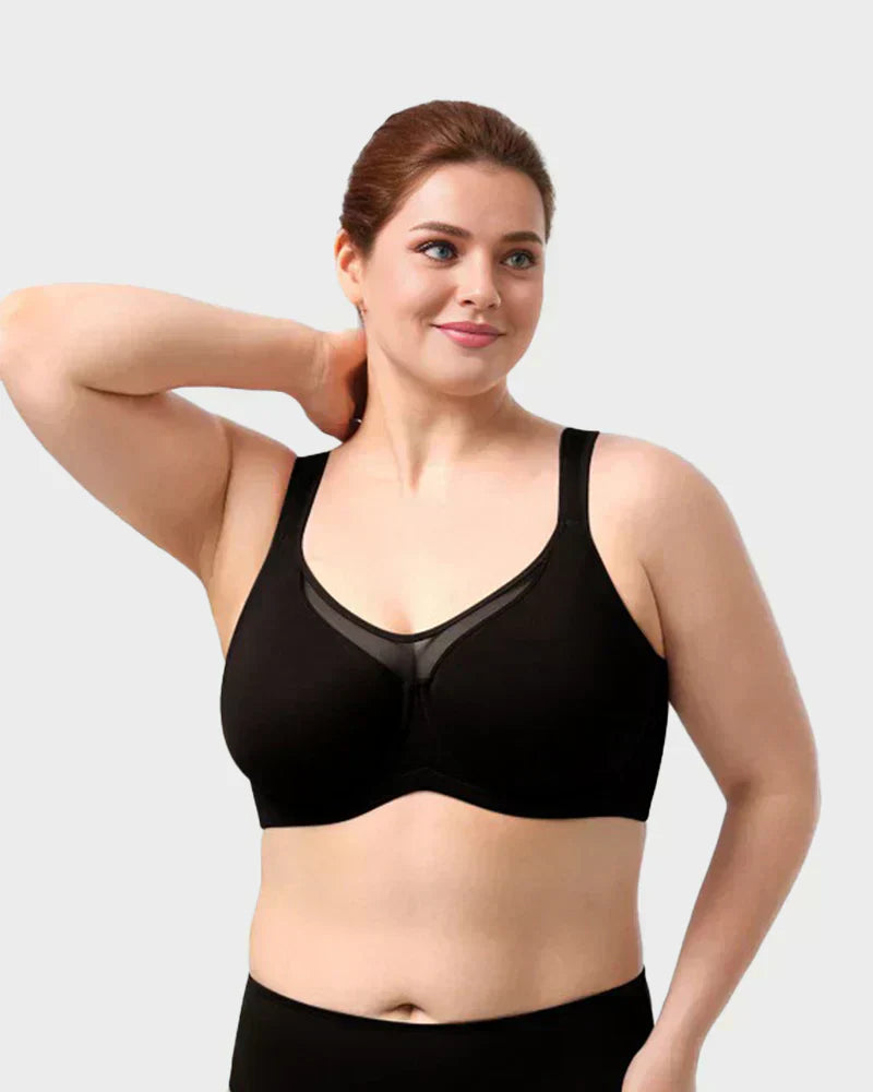 Sujetador elegante transparente de cobertura total para mujer, tallas grandes
