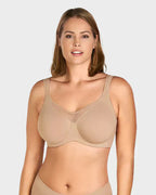 Sujetador elegante transparente de cobertura total para mujer, tallas grandes