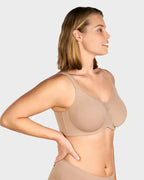 Sujetador elegante transparente de cobertura total para mujer, tallas grandes