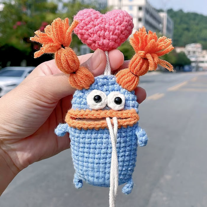 💋 Funda para llave de coche con forma de labio de salchicha, tejida a mano a crochet