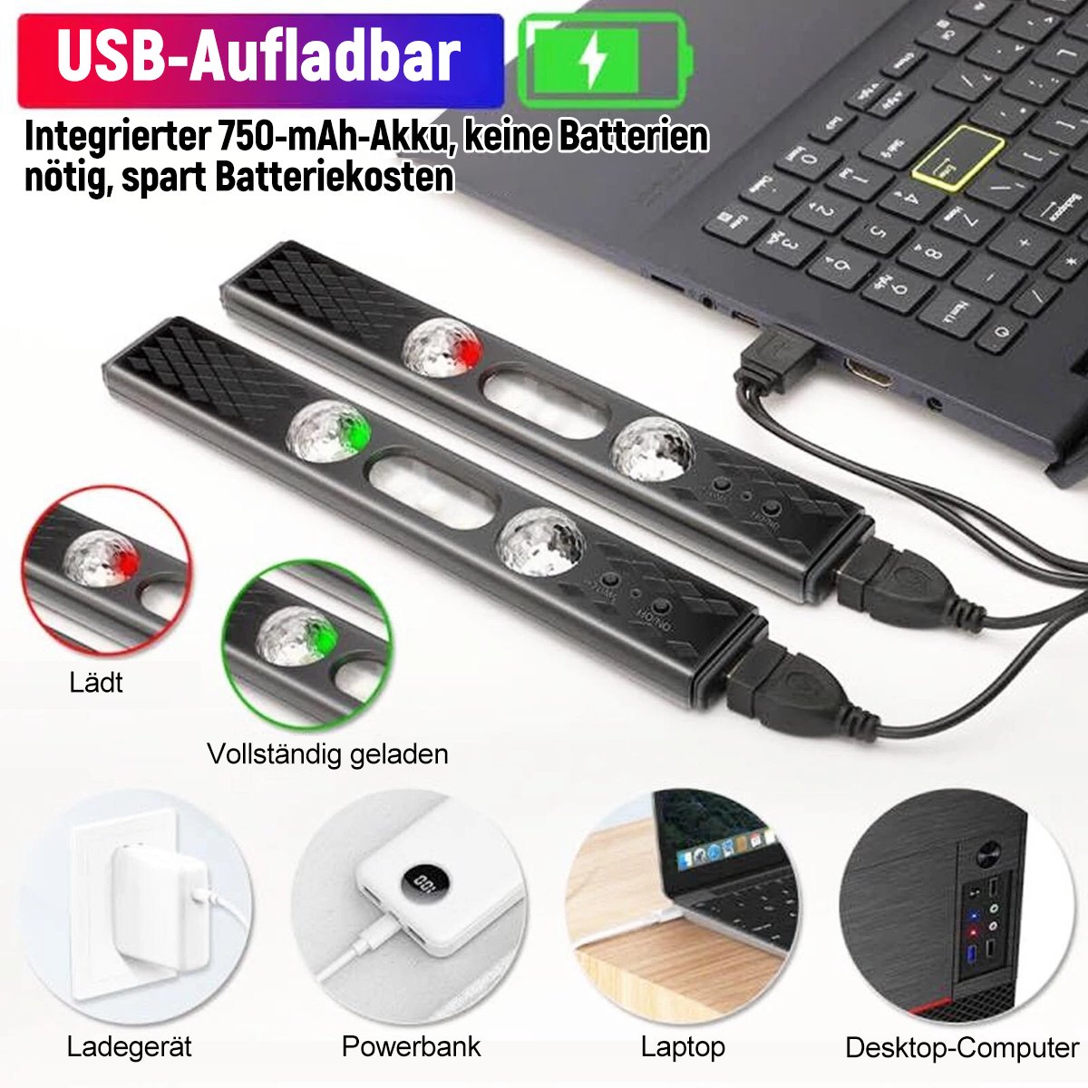 🚗 Iluminación ambiental RGB inalámbrica para coches | Sincronización con la música | Alimentación USB | Control remoto