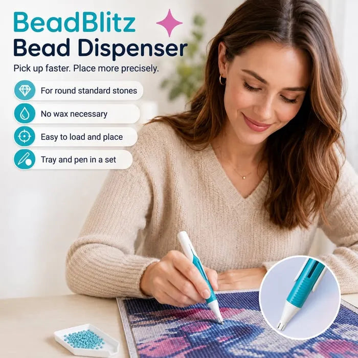 🔥💎 Alimentador automático de cuentas para pintura de diamantes | Bolígrafo de punta redonda sin cera para manualidades más rápidas y fáciles ✨