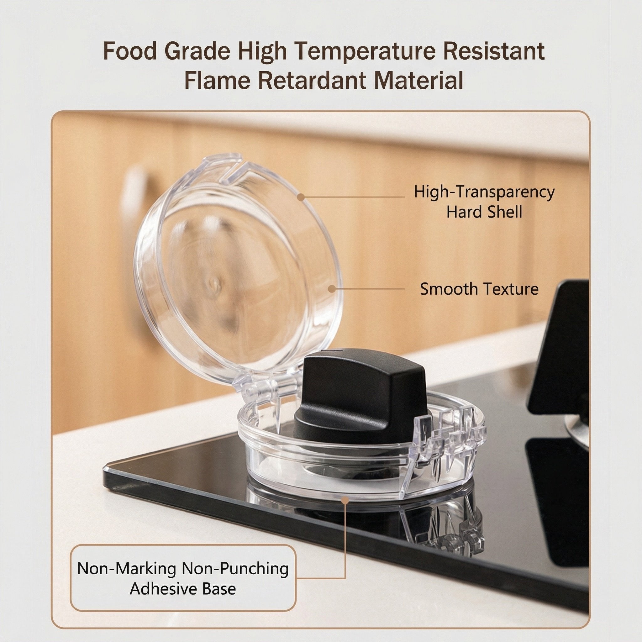 4 PCS Stove Knob Safety Covers – Double-Key Protection for Peace of Mind