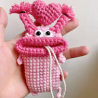 💋 Funda para llave de coche con forma de labio de salchicha, tejida a mano a crochet