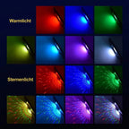 🚗 Iluminación ambiental RGB inalámbrica para coches | Sincronización con la música | Alimentación USB | Control remoto