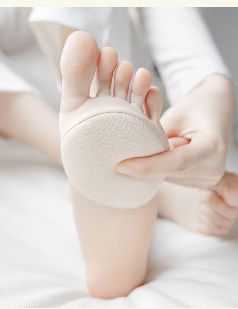 👠✨ Almohadillas para el antepié con cinco dedos para mujer | Plantillas amortiguadoras para tacones altos | Negro/Beige