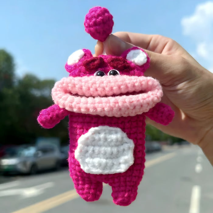 💋 Funda para llave de coche con forma de labio de salchicha, tejida a mano a crochet